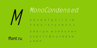 Ejemplo de fuente Mono Condensed Regular